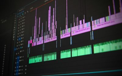 pexels-photo-257904-257904 Close-up of a professional audio and video editing software interface with waveform displays.
